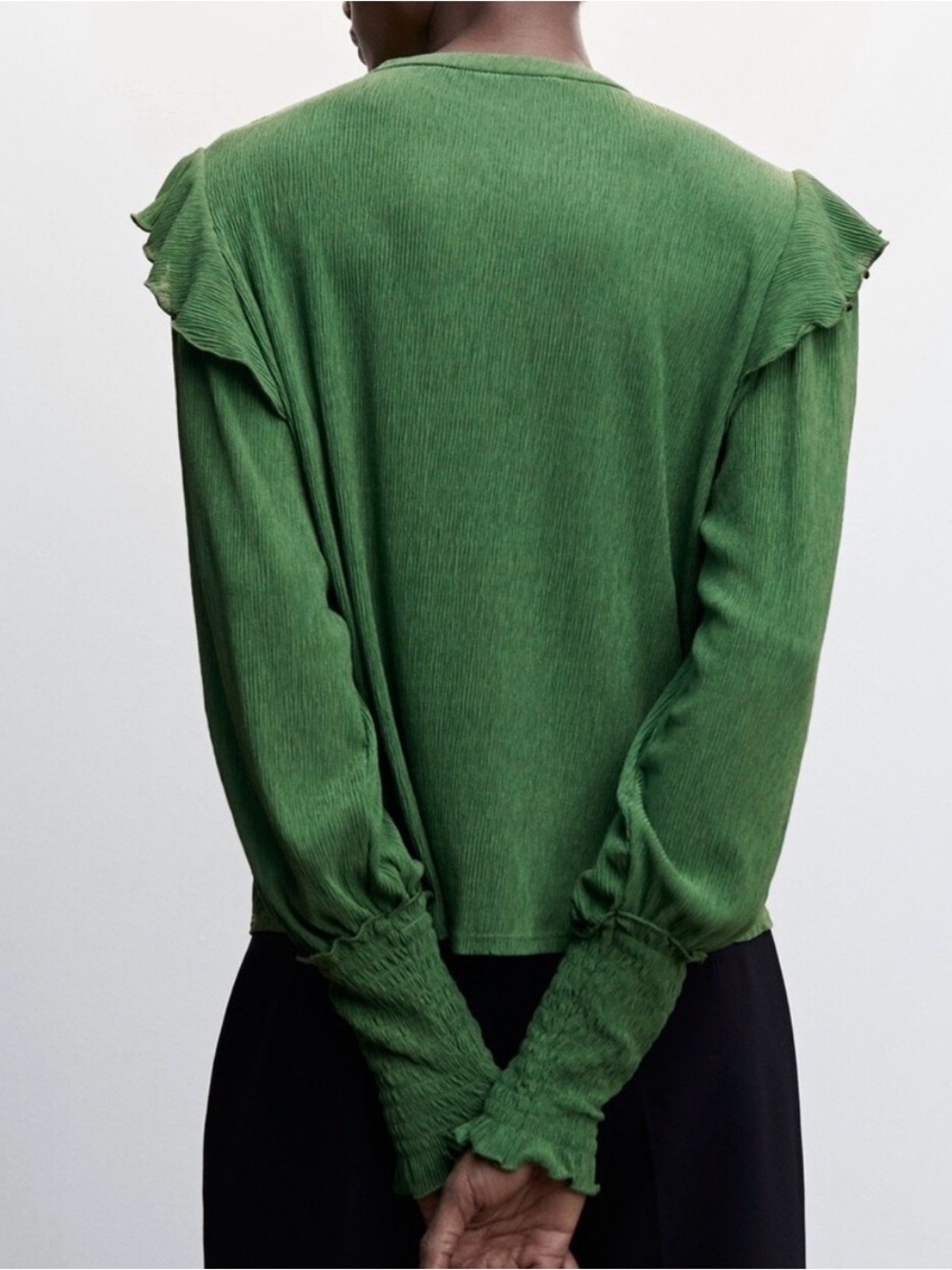 MANGO | Textured Ruffled Blouse - Picture 4 of 10